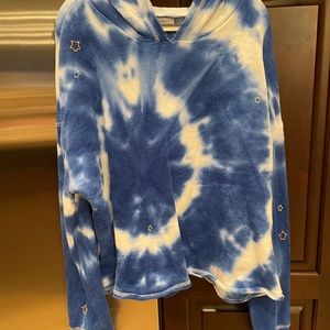 Chaser Tie Dye Star Hoodie-Womens-Blue-size S
